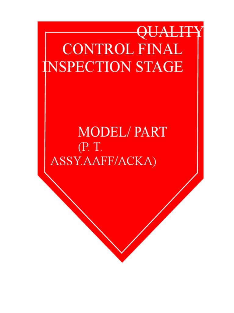 Quality Control Final Inspection Stage: Model/ Part | PDF | Technology ...