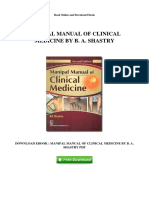 Manipal Manual of Clinical Medicine by B. A. Shastry: Read Online and Download Ebook