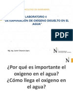 Determinación oxígeno disuelto agua laboratorio ingeniería