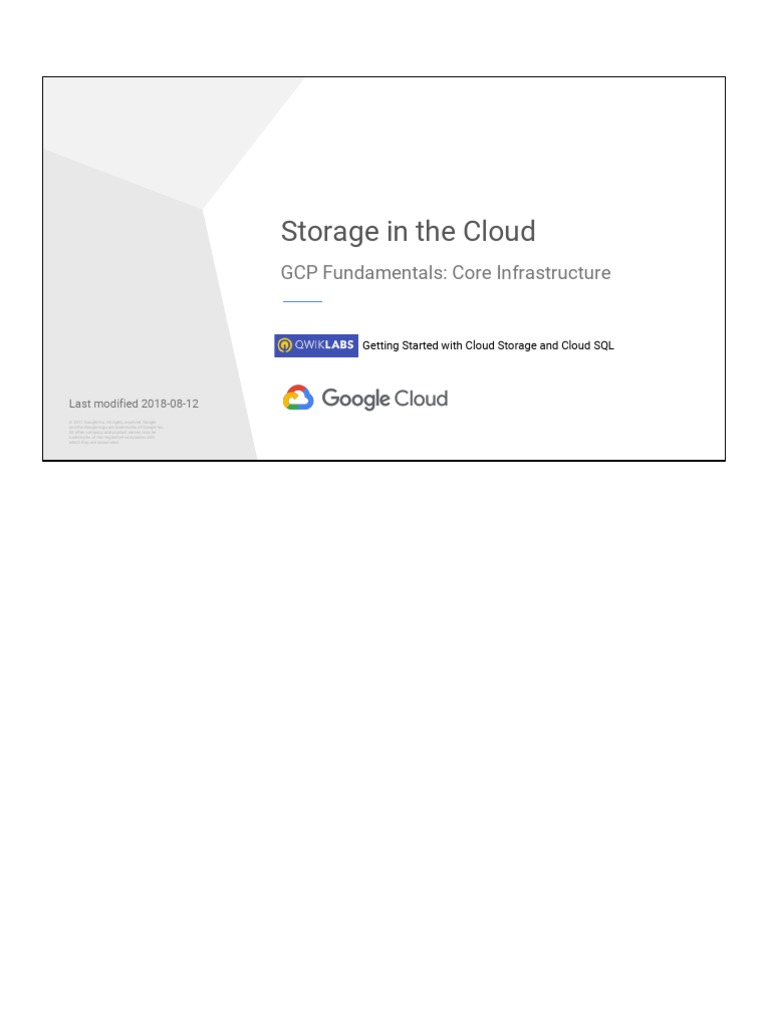 GCP Fund Module 4 Storage in The Cloud | PDF | No Sql | Computer Data ...