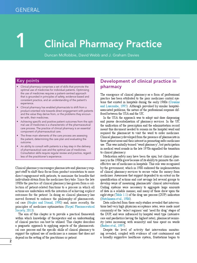 Clinical Pharmacy and Pharmaceutical Care | PDF | Pharmacy | Medical ...