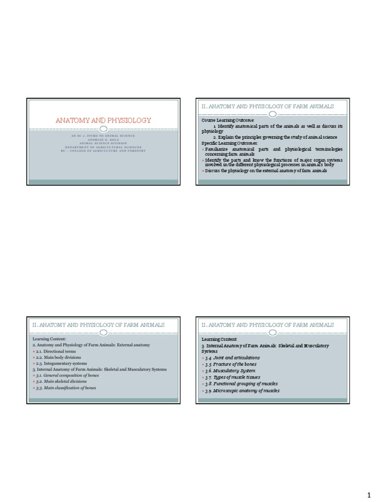 Chapter One Ansci Pdf Anatomical Terms Of Location Skin