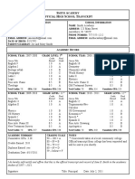 S A O H S T: Mith Cademy Fficial IGH Chool Ranscript