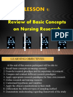 Lesson 1:: Review of Basic Concepts On Nursing Research