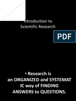 Introduction To Scientific Research