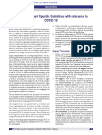 NOTTO Transplant Specific Guidelines With Reference To COVID-19