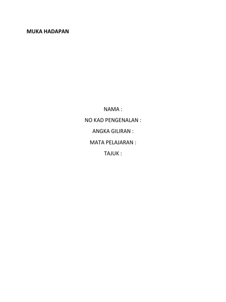 Format Penulisan Folio | PDF