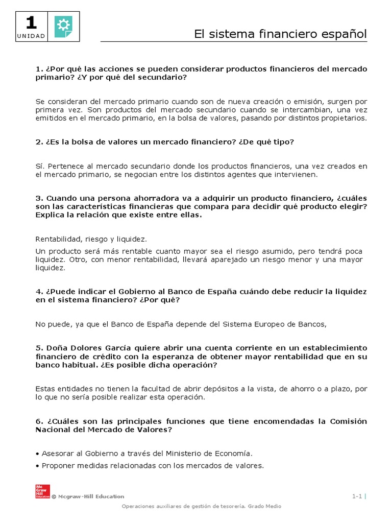 Tema 1 Solucion Ejercicios Repaso | PDF | Sistema financiero | Bancos
