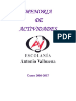 MEMORIA DE ACTIVIDADES 2016-2017