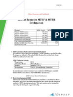 Idirect Remotes MTBF & MTTR Declaration