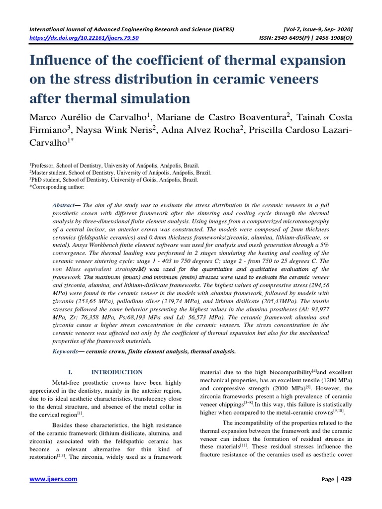 Influence of The Coefficient of Thermal Expansion On The Stress