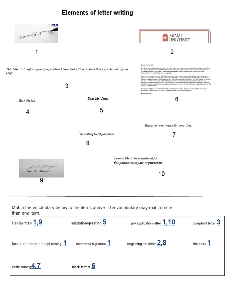 Elements of Effective Letter Writing | PDF