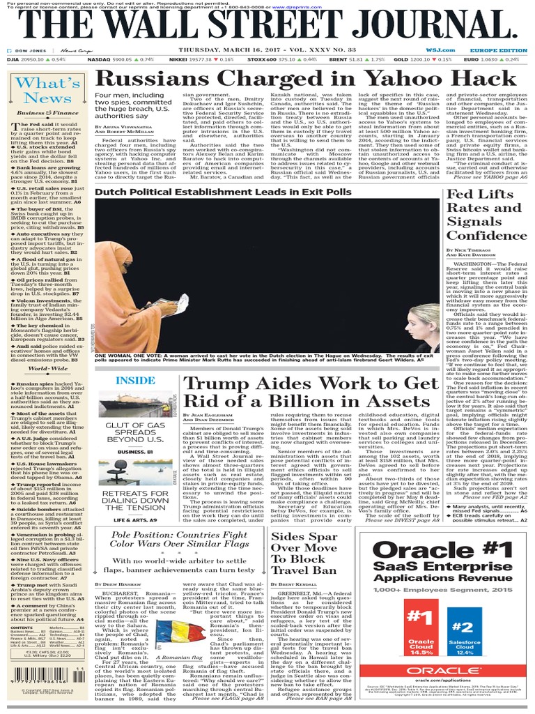 Wallstreetjournaleurope 20170316 The Wall Street Journal Europe PDF