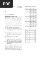 MA 113 - Calculus I Exam 2 Multiple Choice Answers