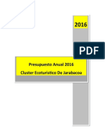 Presupesto 2016 Cluster Ecoturistico Version para Corregir