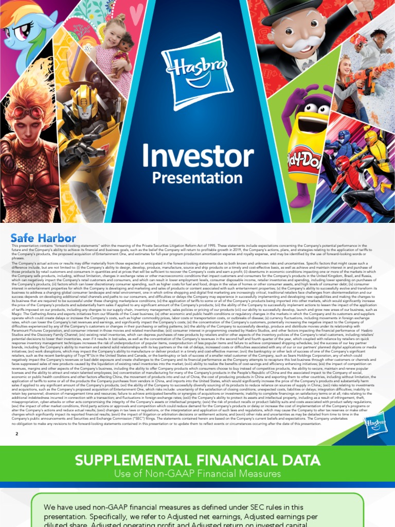 Hasbro Investor Presentation Updated JAN 2020 PDF | PDF | Retail ...
