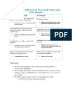 Difference Betwen Present Perfect Simple and Past Simple PDF