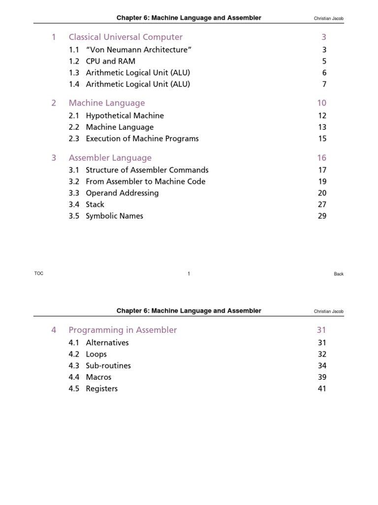 1 Classical Universal Computer 3 | PDF | Assembly Language | Subroutine