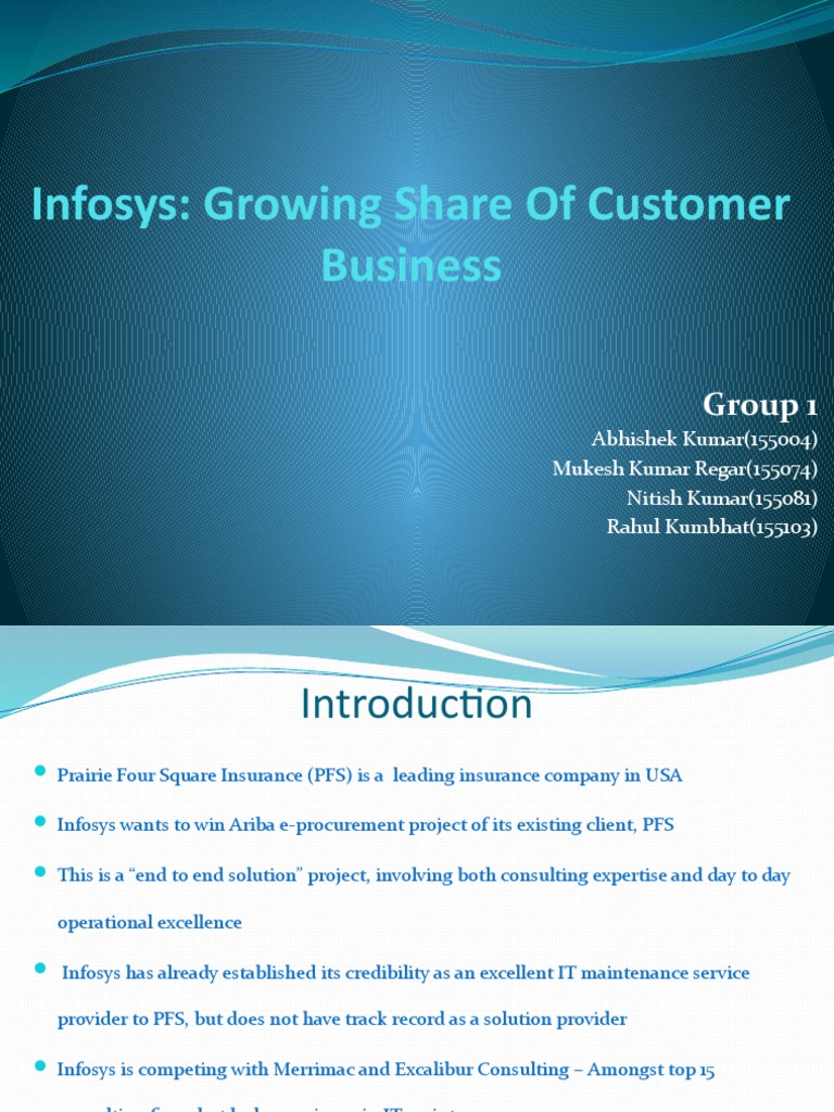 Infosys Strategy for PFS E-Procurement | PDF | Business | Economies