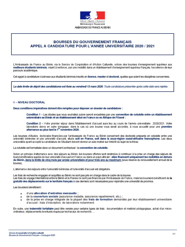 Bourses Ens Sup 2020 Texte Aap 2 Doctorat Bourse D Etude