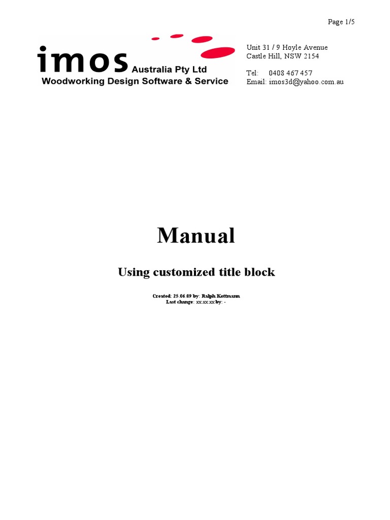 Manual Using Customized Title Block Pdf Digital Technology