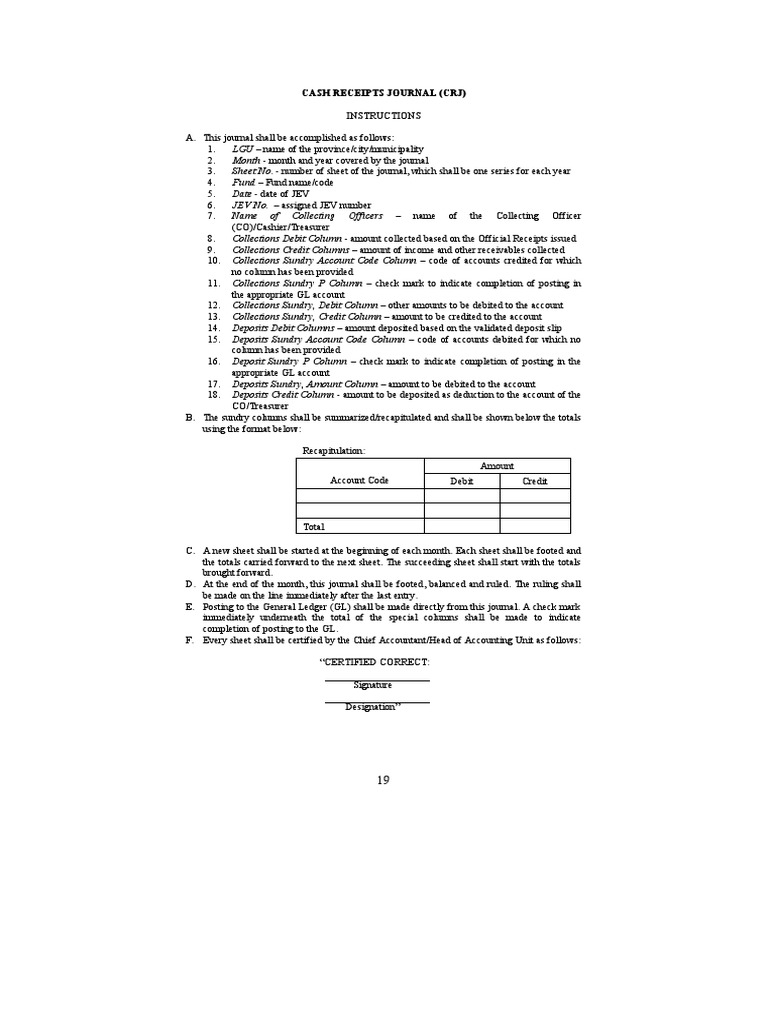 Cash Receipts Journal (CRJ) | Download Free PDF | Debits And Credits ...