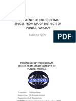 Prevalence of Trichoderma Species in Punjab Soil