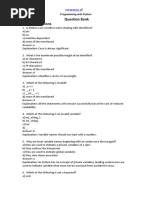 Question Bank MCQ Questions: Programming With Python