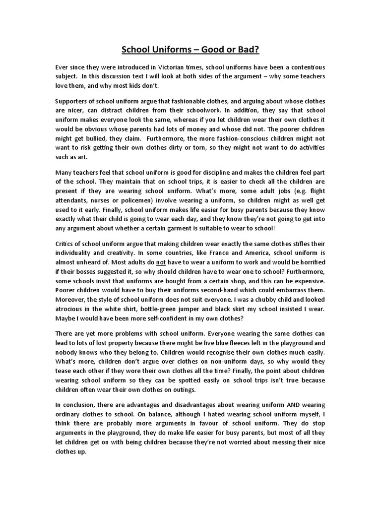 Discursive School Uniform Download Free PDF Clothing