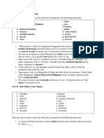 Part A. Money and Banking: B. Central Bank of The Philippines C. Greater D. Medium of Exchange Checkable Deposits