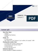 CEN111: Programming I: International Burch University