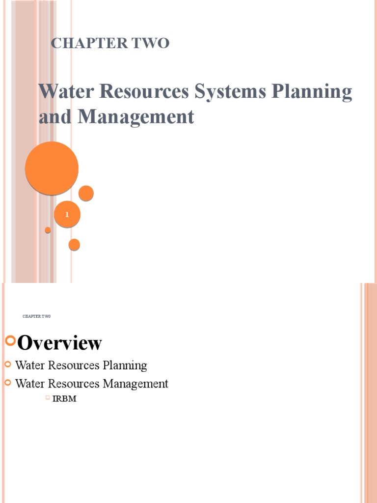 Water Resources Systems Planning and Management Chapter Two PDF