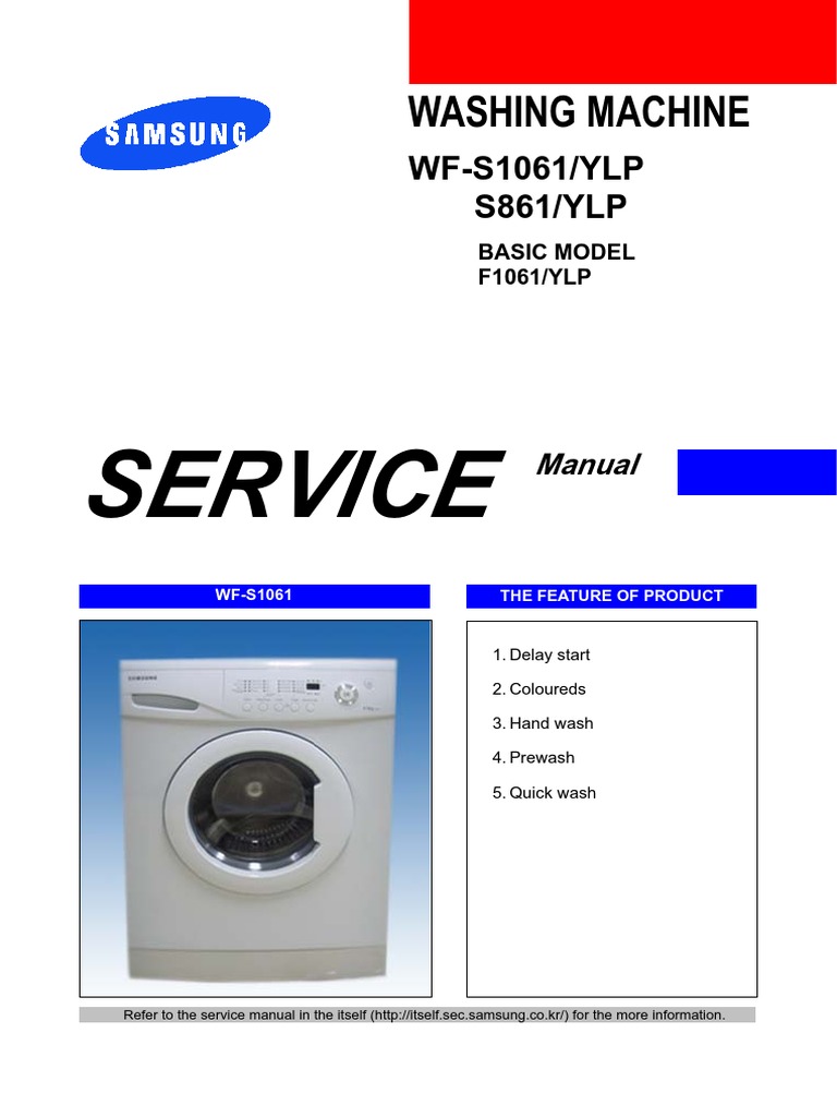 Samsung WFS1061 Washing Machine Service Manual Comprehensive guide