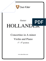 Hollander: Concertino in A Minor Violin and Piano