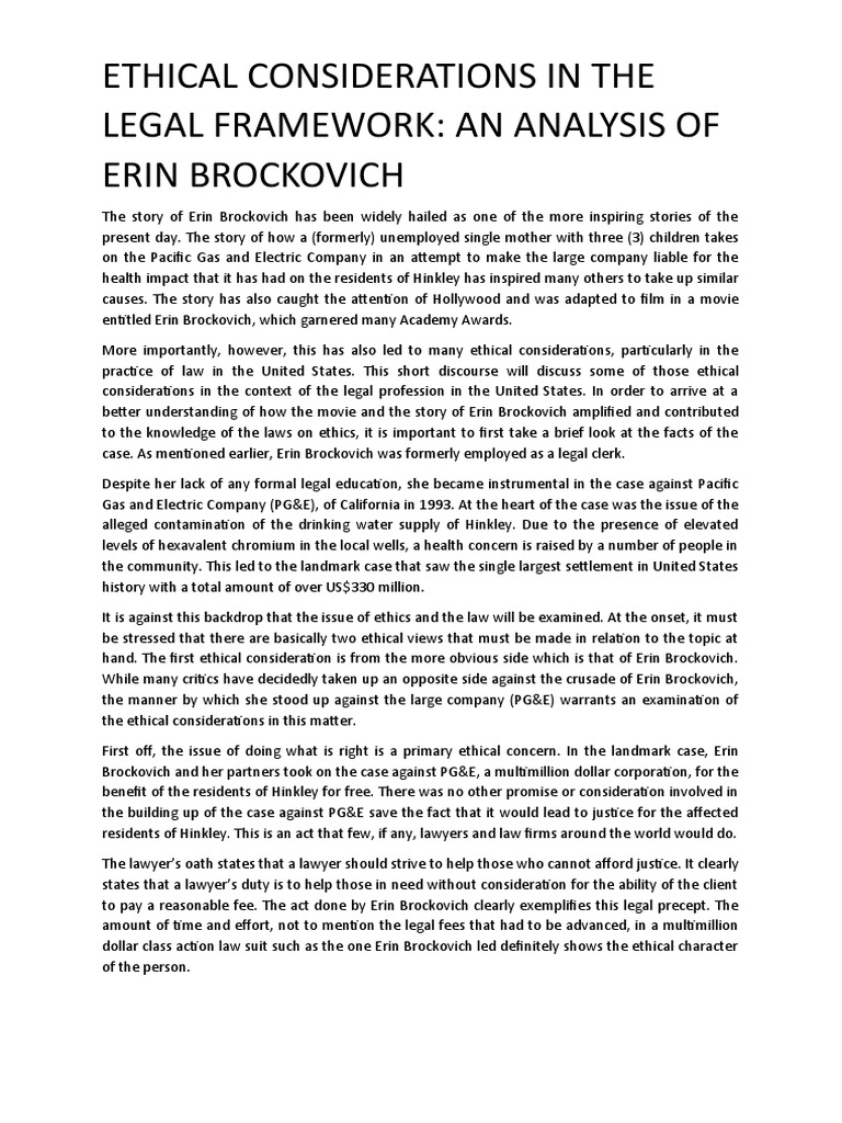 The Story of Erin Brockovich | PDF | Lawyer | Social Institutions