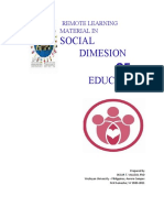 Social Dimesion OF Education: Remote Learning Material in