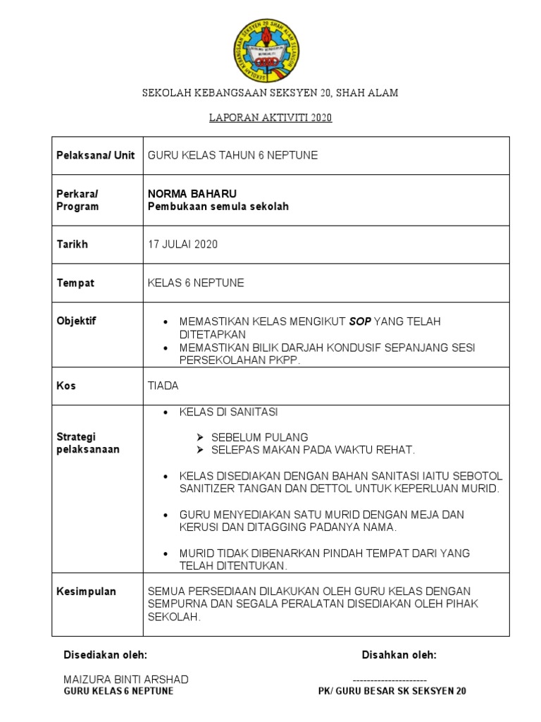 Format Laporan Kelas Pkpp