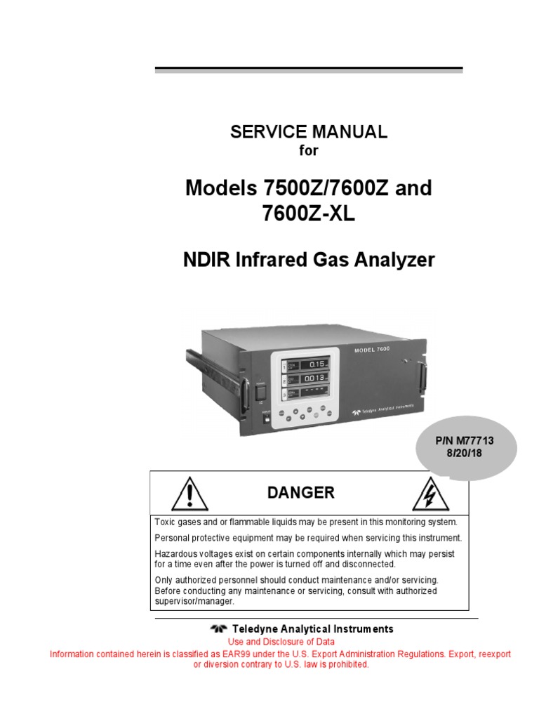 7500Z 7600Z Service Manual | PDF | Safety | Data
