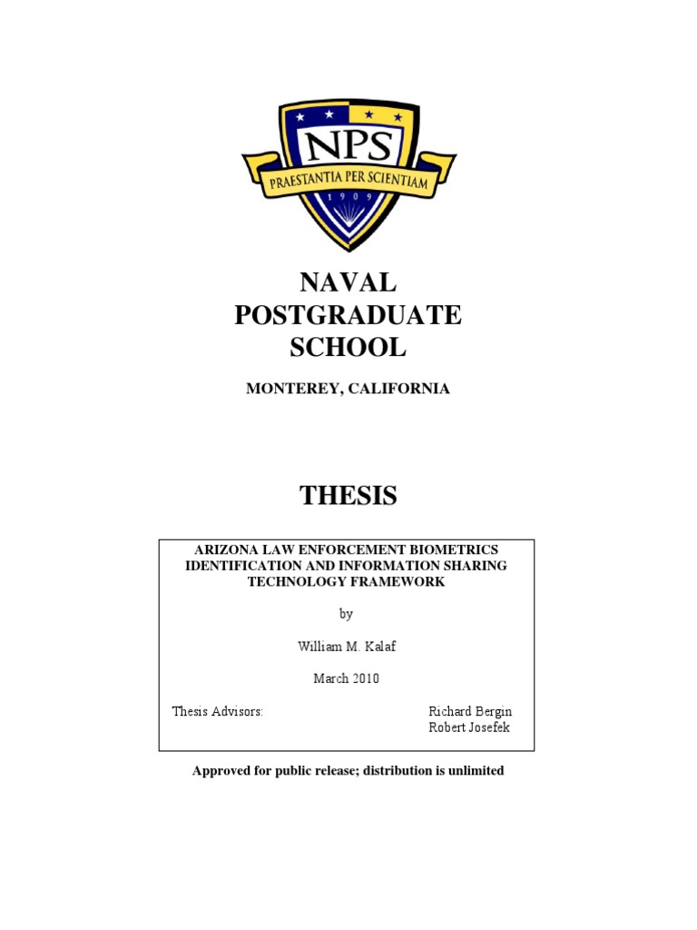 Arizona Law Enforcement Biometrics Thesis | PDF | Biometrics | Identity ...