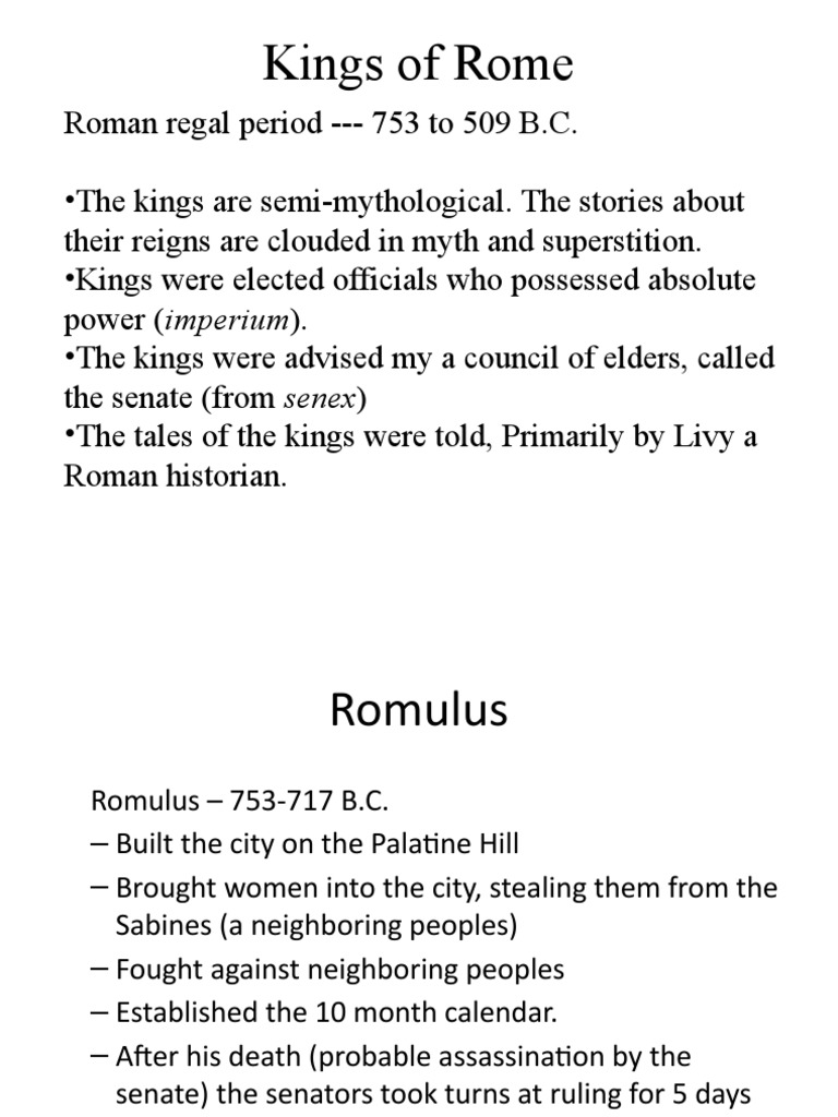 Kings of Rome PDF Roman Gentes Italian Mythology
