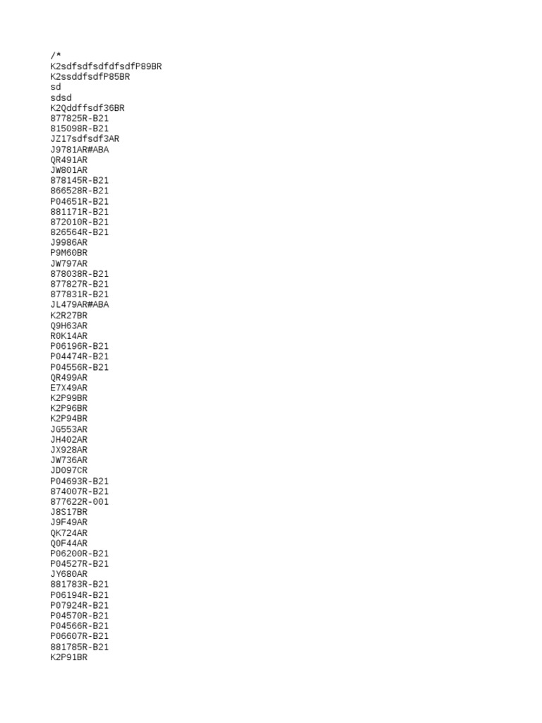 Comprehensive Parts List and Codes | PDF | Computers | Technology ...