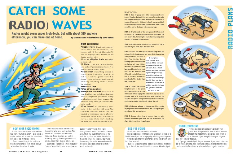 Boys' Life Projects Crystal Radio Telephone Radio