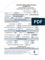 Certificaion de Calidad ESTRUCTURA METALICA