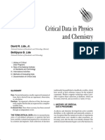 Critical Data in Physics and Chemistry: David R. Lide, Jr. Bettijoyce B. Lide