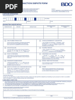 Cardholder Transaction Dispute Form: Customer Information