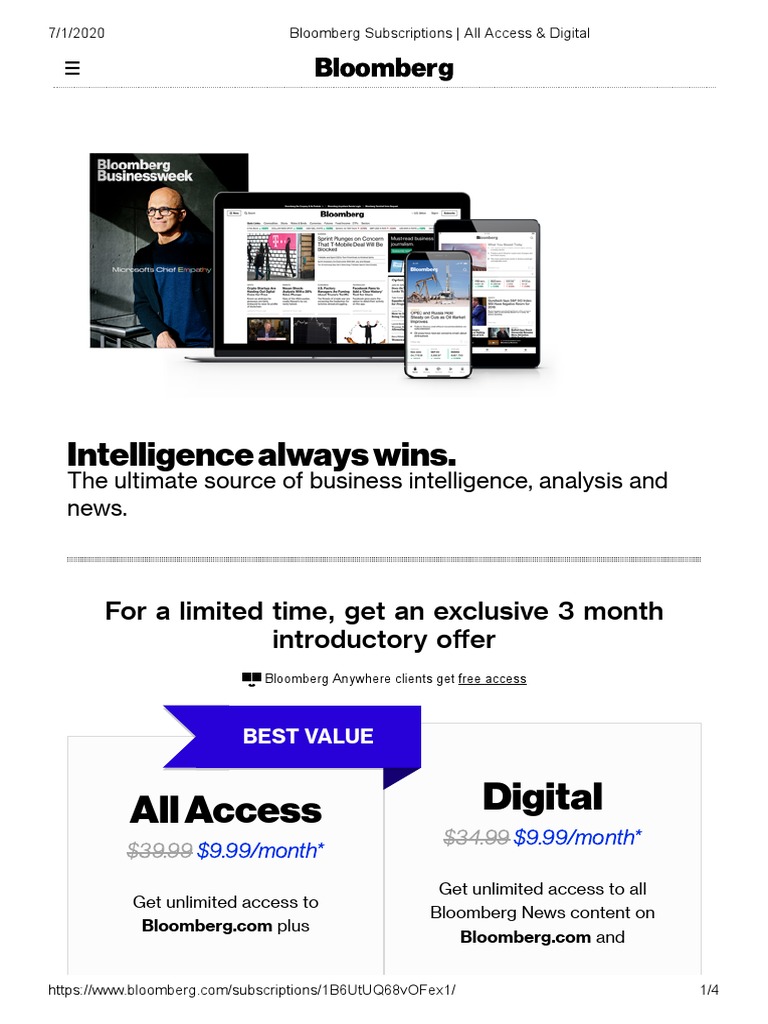 Bloomberg Subscriptions - All Access & Digital | PDF | Bloomberg L.P ...