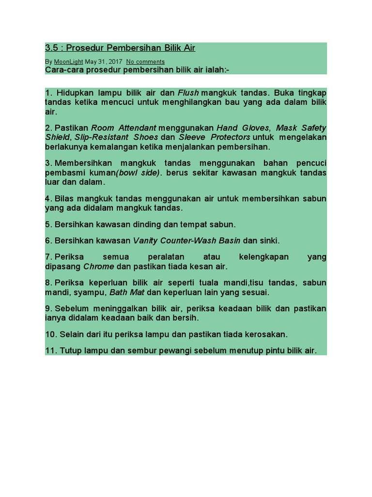 Cara Basuh Tandas Pdf