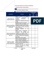 Evaluación formativa de logros de aprendizaje en estudiante