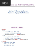 COMP 3711 Design and Analysis of Algorithms: Lecture 0: Course Mechanics Review of Asymptotic Notations