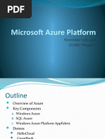 Microsoft Azure Platform: November 3rd, 2010 COMS W6998-6